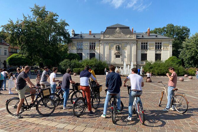 2 Hours Old Town Guided Bike Tour in Krakow - St. Mary’s Basilica finale: towers of different heights