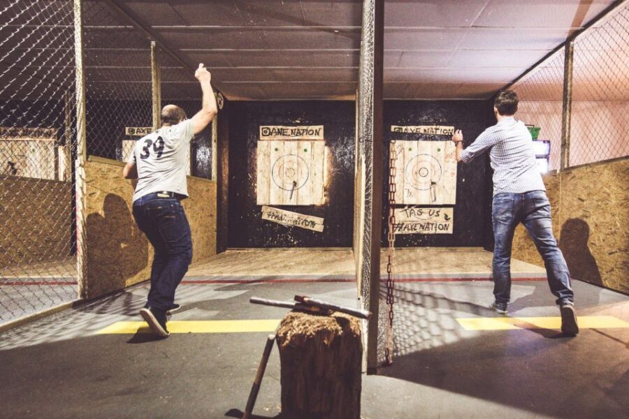 Kraków: Axe-Throwing in Axe Nation, the First Club in Europe - Axe Nation in Krakow’s Grodzka 46 basement: where the throws happen