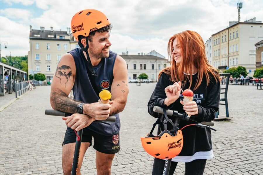 Krakow: Guided E-Scooter City Tour with Food Tastings - Vistula area and river views: quick moments, good for photos