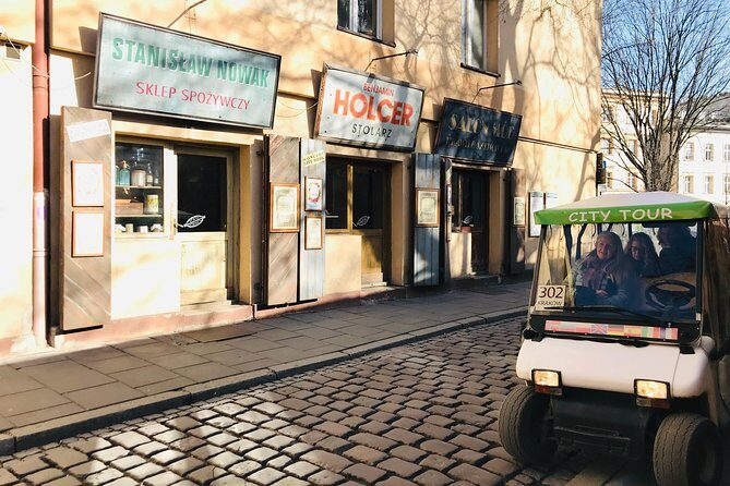 The best view of Krakow from Golf Cars - Kazimierz by footbridge and square: Wolnica, Father Bernatek, and Corpus Christi